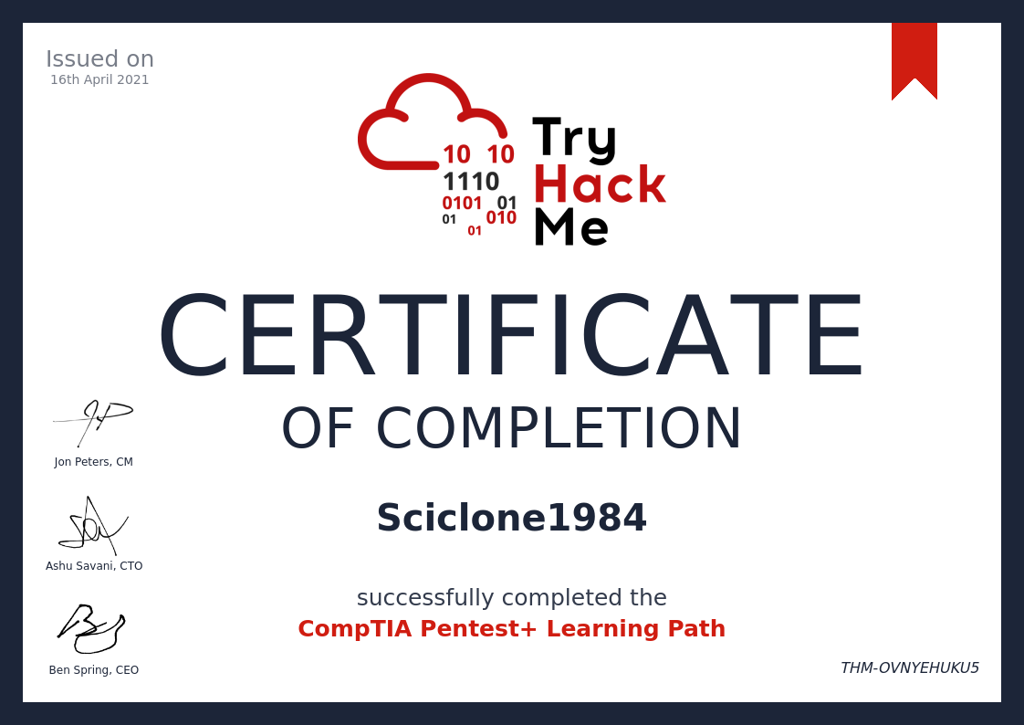 CompTIA Pentest+ Learning Pathway Certificate